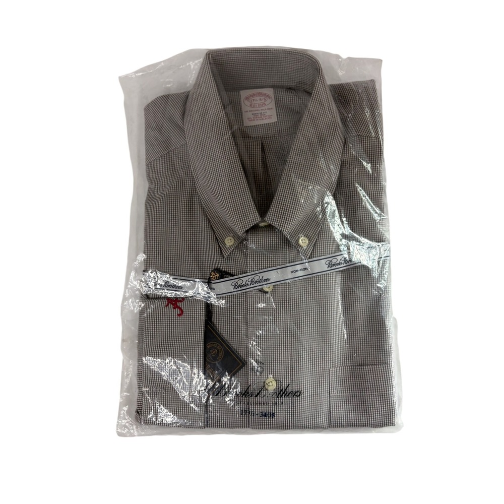 Brooks Brothers Alabama Crimson Tide 1818 Shirt Mens 17.5 34/35 Gray Check NWT